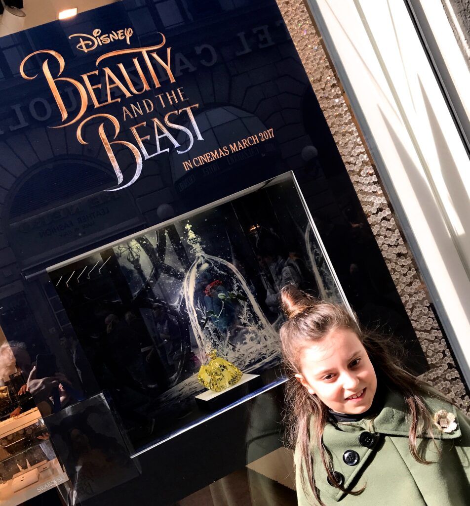 kids fashion blog wearing cape the Beauty and the Beast Disney